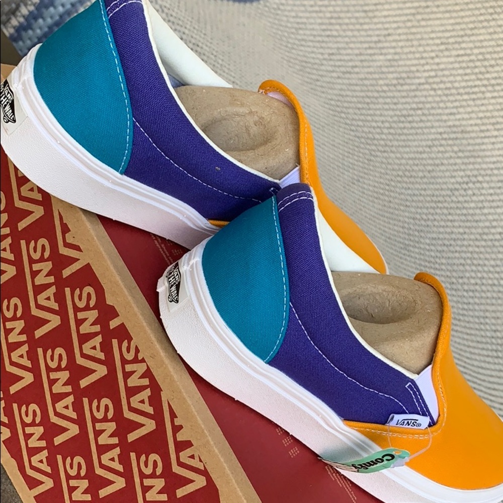 VANS COMFYCUSH SLIP ON MULTI BLOCK MULTI/TRWHT WMN - Picture 11 of 16